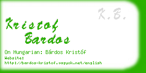 kristof bardos business card