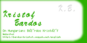 kristof bardos business card